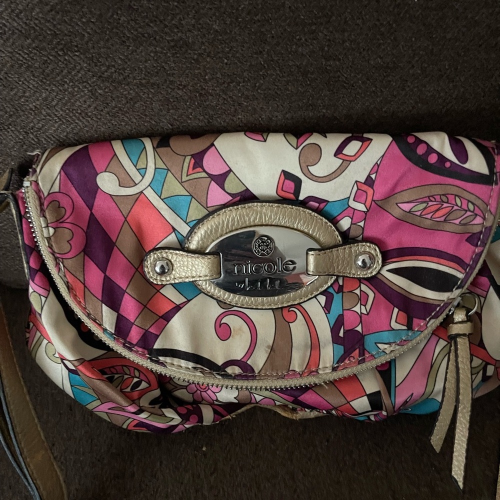 Nicole Lee Pink and Purple Patterned Clutch